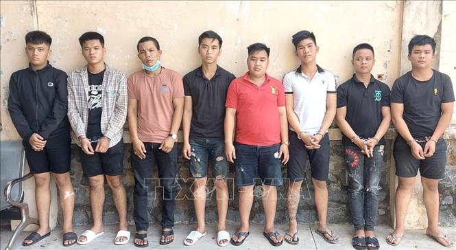 Các đối tượng bị bắt giữ. Ảnh: TTXVN phát