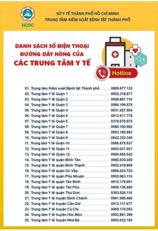 Người dân nên lưu số điện thoại của các Trung tâm y tế địa phương để tiện liên hệ hoặc xác minh số điện thoại