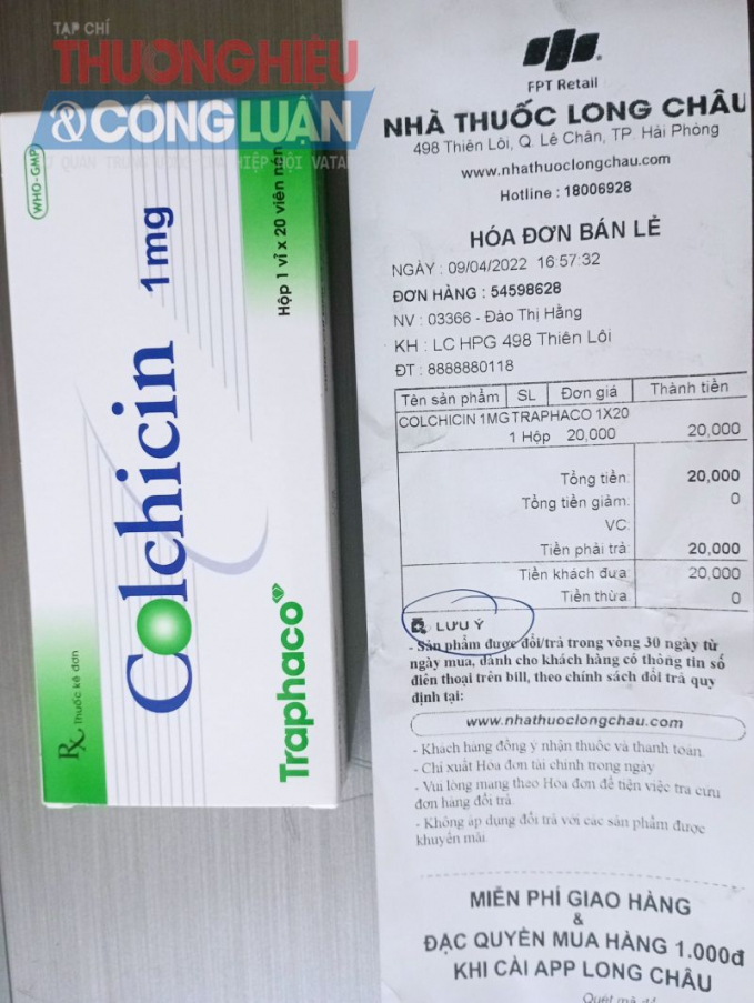 Thuốc Colchicin 1mg - một loại thuốc nằm trong danh mục kê đơn theo quy định.