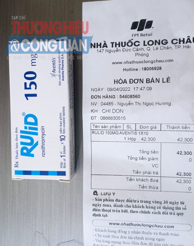 Thuốc Rulid 150mg - thuốc kháng sinh điều trị nhiễm trùng.