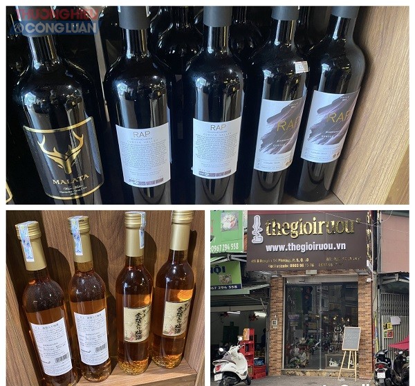 Các loại rượu vang nhập khẩu được bày bán tại cửa hàng Thế giới rượu, địa chỉ: 411B Nguyễn Tri Phương, P.5, Q.10. Ảnh Thuận Yến - Nguyễn Trung.