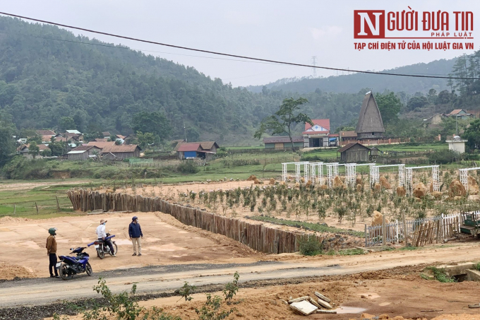 Diện tích ruộng lúa của người dân tại làng du lịch Kon Pring, thị trấn Măng Đen bị san lấp trái quy định để làm du lịch.