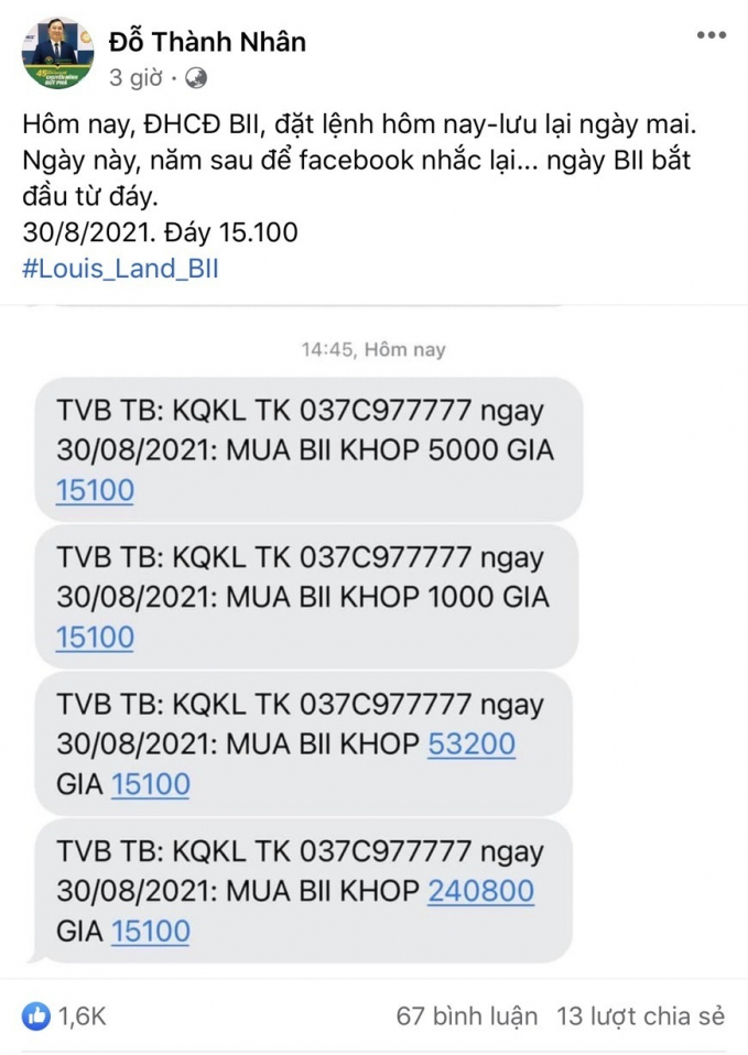 Dòng trạng thái Facebook của Đỗ Thành Nhân ngày 30/8/2021.