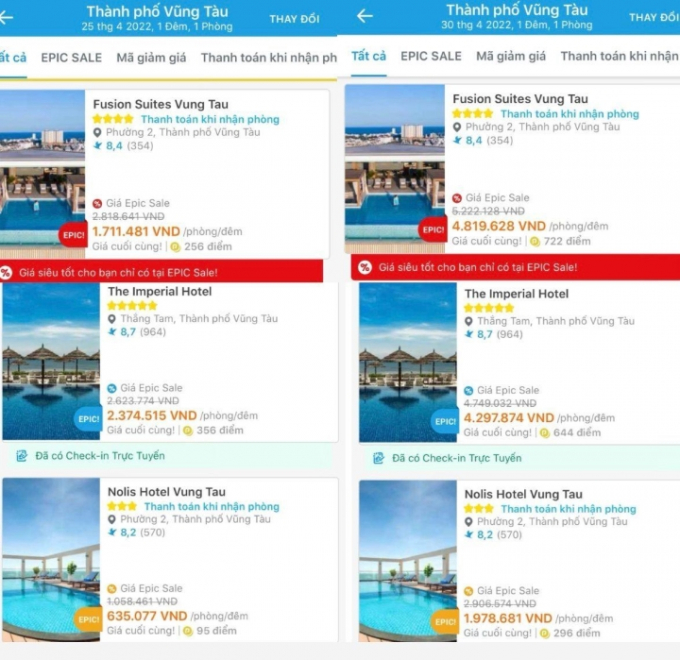 Khách sạn đồng loạt tăng giá gấp 3 lần dịp lễ 30/4-1/5.
