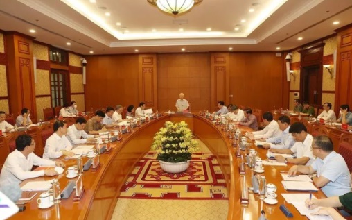 Tổng Bí thư Nguyễn Phú Trọng chủ trì cuộc họp của Ban Chỉ đạo - Ảnh: TTXVN