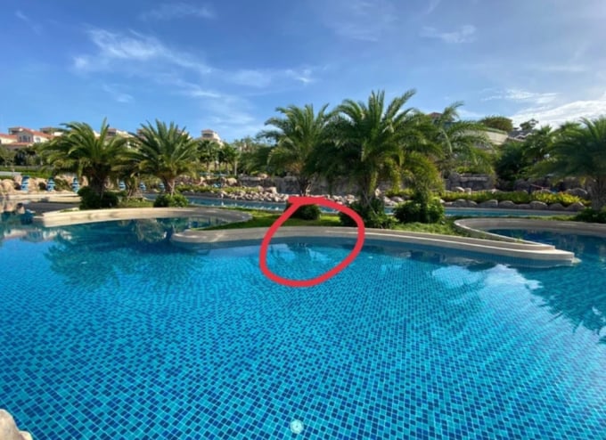 Vị trí bé Hanawa Yukiji bị nạn trong khu resort. Ảnh gia đình cung cấp