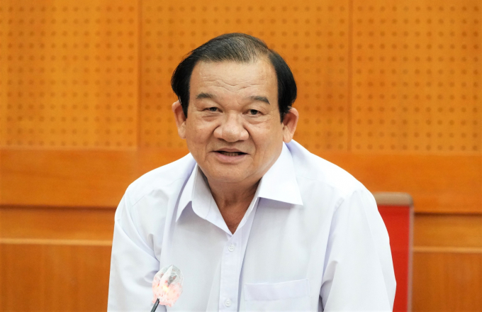 Ông Lê Minh Tấn phát biểu tại buổi lễ nhận quyết định nghỉ hưu, chiều 6.5 SỸ ĐÔNG