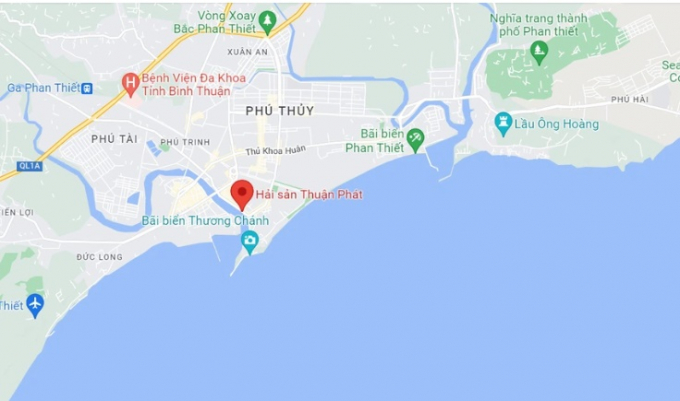 Quán hải sản Thuận Phát, TP Phan Thiết, Bình Thuận, nơi xảy ra vụ việc. Ảnh: Google Maps.