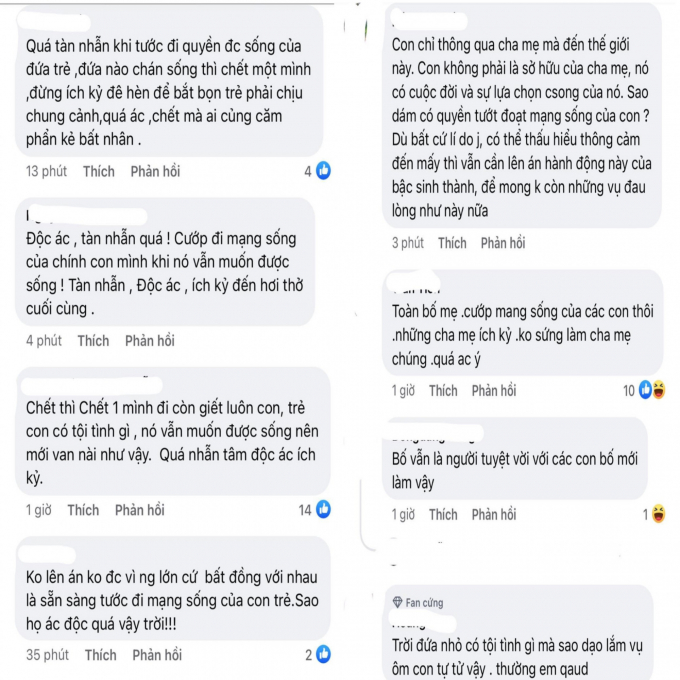 Những ý kiến lên án hành động của người cha trên mạng xã hội