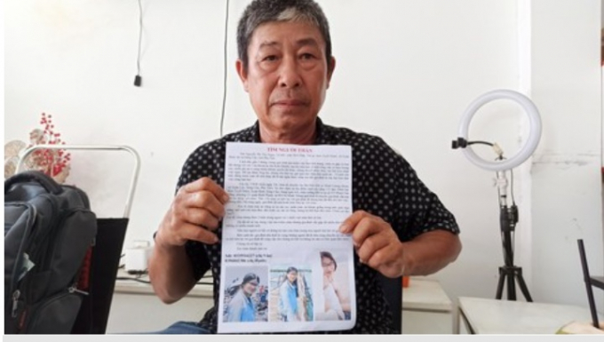 Ông Hương vượt hàng trăm cây số để tìm con gái bị mất liên lạc.