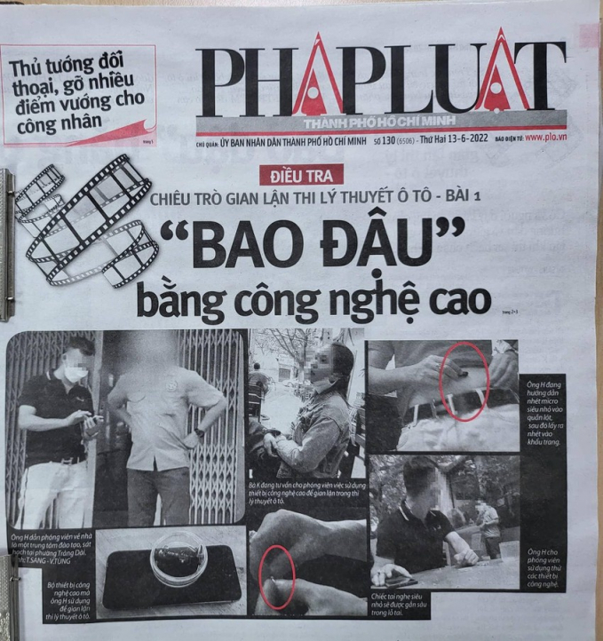 Từ 13-6, báo Pháp luật TP.HCM đã phản ánh tính trạng các chiêu trò bao đậu lý thuyết trong thi sát hạch lái xe ô tô. Ảnh: TỰ SANG - VÕ TÙNG