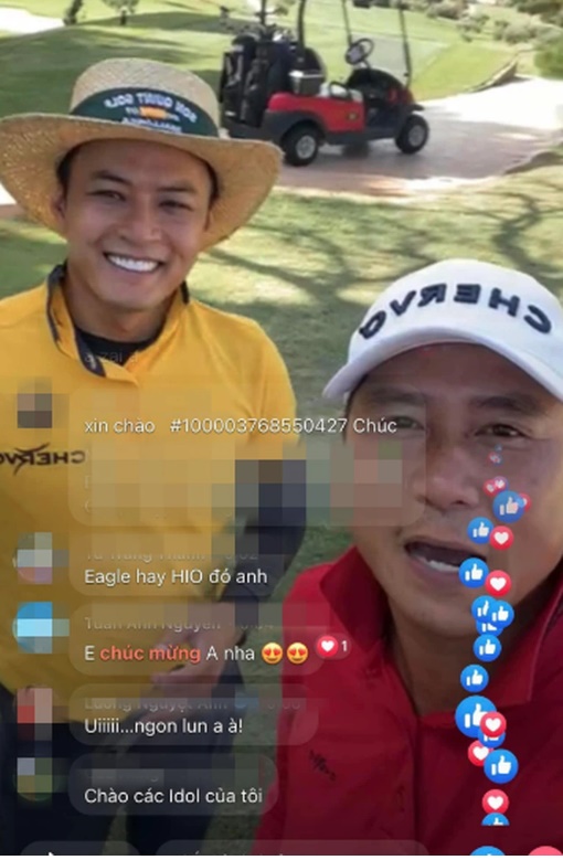 Diễn viên Hồng Đăng, nhạc sĩ Hồ Hoài Anh chia sẻ hình ảnh chơi golf ở châu Âu (Ảnh: Cắt từ video).