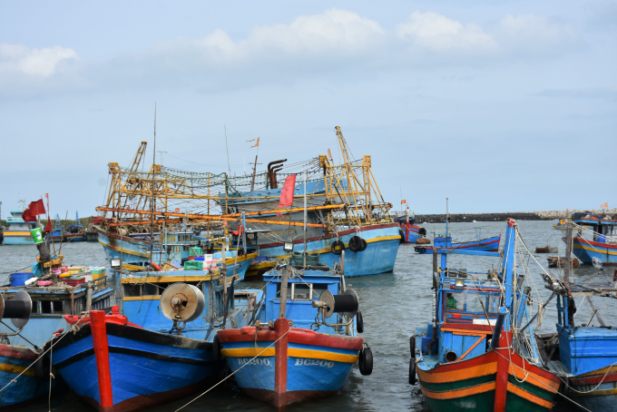 Tàu cá neo đậu tại xã Bình Châu (huyện Xuyên Mộc).