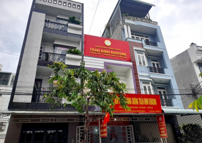 Văn phòng Công chứng Trần Đình Khương tại khu Chợ Mới, huyện Long Thành, tỉnh Đồng Nai