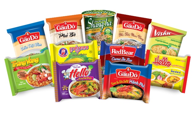 Một số sản phẩm mì ăn liền của Công ty cổ phần thực phẩm Á Châu