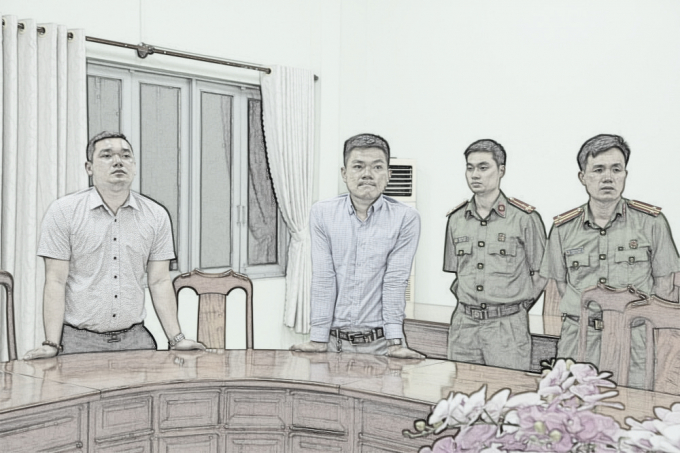 Nguyễn Thanh Hùng (trái) và Hoàng Anh Vui lúc bị bắt (ngày 25/2/2020)