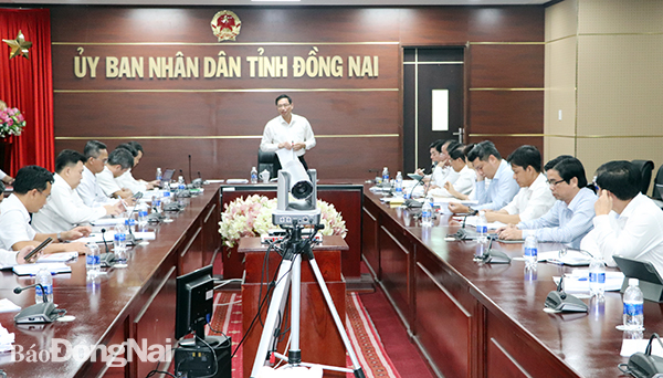 Phó chủ tịch UBND tỉnh Võ Văn Phi phát biểu chỉ đạo tại cuộc họp