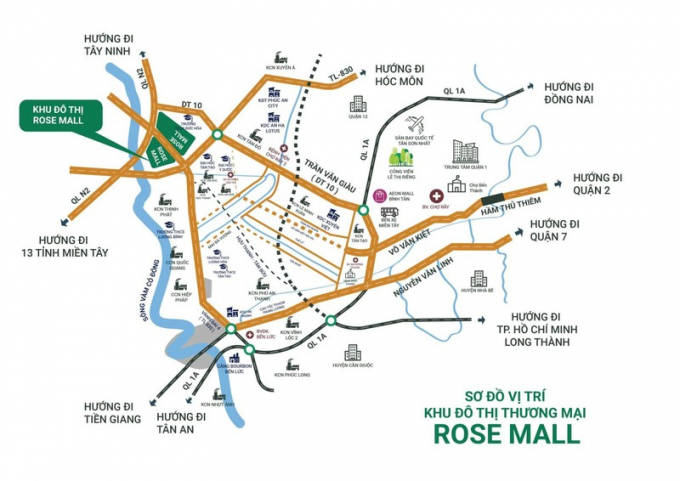 Sơ đồ vị trí của dự án Rose Mall.