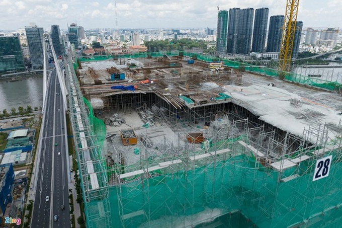 Sáng 14/9, không có bất kỳ hoạt động xây dựng nào diễn ra tại tầng xảy ra sự cố.