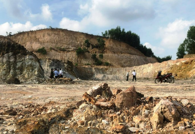 Trữ lượng khai thác ở mỏ Dông Cây Dừa trong 3 năm đã vượt trữ lượng cho phép. Ảnh: T.Trực