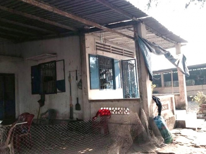 Một góc chuồng trại trên đất doanh nghiệp Thuận Thành trước khi bị cưỡng chế (Hình do bạn đọc cung cấp).