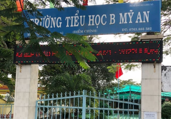 Trường Tiểu học B Mỹ An, nơi ông Trần Cao Nhân làm hiệu trưởng. Ảnh: Nhật Tân.