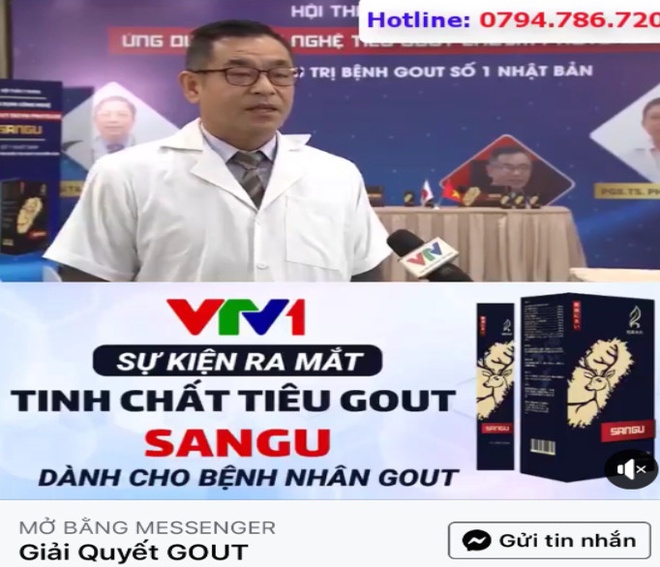 Mẫu quảng cáo thực phẩm bảo vệ sức khỏe sử dụng trái phép hình ảnh của Đài Truyền hình Quốc gia Việt Nam. Ảnh: VFA.