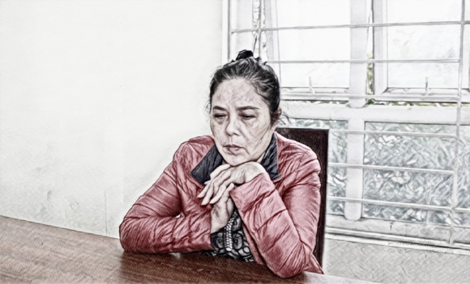Đinh Thị Chung tại cơ quan công an - Ảnh: Công an cung cấp