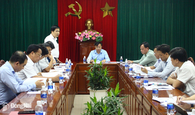 Ông Trương Hữu Thành, Phó tổng giám đốc Tổng công ty Truyền tải điện quốc gia phát biểu tại buổi làm việc