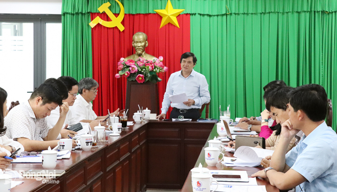 Phó chủ tịch UBND tỉnh Nguyễn Sơn Hùng phát biểu tại buổi làm việc với UBND TP.Biên Hòa