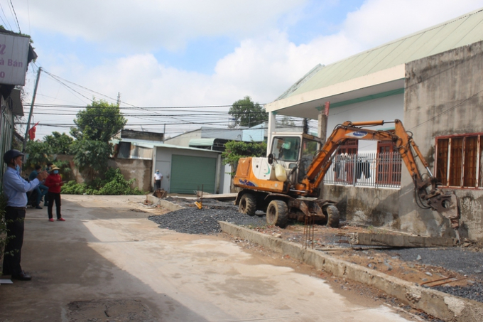 Một công trình xây dựng tại phường Trảng Dài, TP Biên Hòa, tỉnh Ðồng Nai bị cưỡng chế, tháo dỡ. Ảnh: NGUYỄN TUẤN