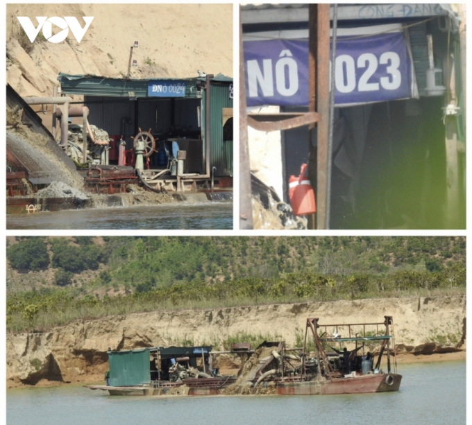 Các tàu mang biển số ĐNÔ-0023 và tàu ĐNÔ-0024 cũng triển khai hút cát rầm rộ tại khu vực sạt lở nghiêm trọng. Hai tàu này theo hồ sơ quản lý của Công ty TNHH MTV Khai thác khoáng sản Phước Lộc.