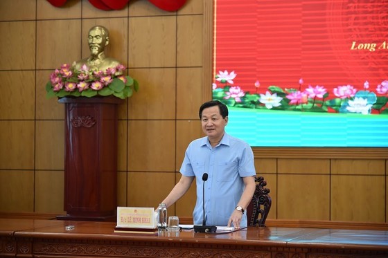 Phó Thủ tướng Lê Minh Khái phát biểu tại buổi làm việc