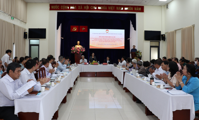 Hội nghị phản biện xã hội đối với các dự thảo văn bản quy phạm pháp luật do Ủy ban Mặt trận Tổ quốc Việt Nam TPHCM tổ chức ngày 28/3 - Ảnh: Quốc Ngọc