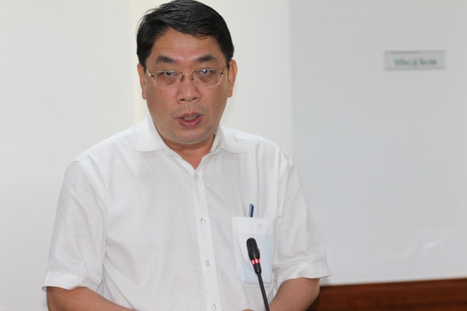 Ông Đinh Minh Hiệp, Giám đốc Sở Nông nghiệp và Phát triển nông thôn, tại buổi họp báo về tình hình kinh tế - xã hội trên địa bàn TP.HCM chiều ngày 30/3. Ảnh: T.N.