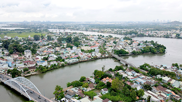 Khu vực cù lao Hiệp Hòa (TP.Biên Hòa) được đánh giá có vị trí vàng để phát triển đô thị ven sông Đồng Nai. Ảnh: P.Tùng