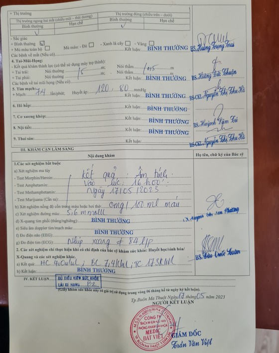 Dù không một bác sĩ nào thăm khám nhưng kết quả khám và xét nghiệm của phóng viên đều tốt