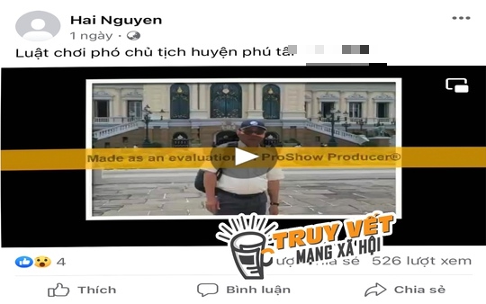 Tài khoản đăng tải clip được cho là ông S. đang