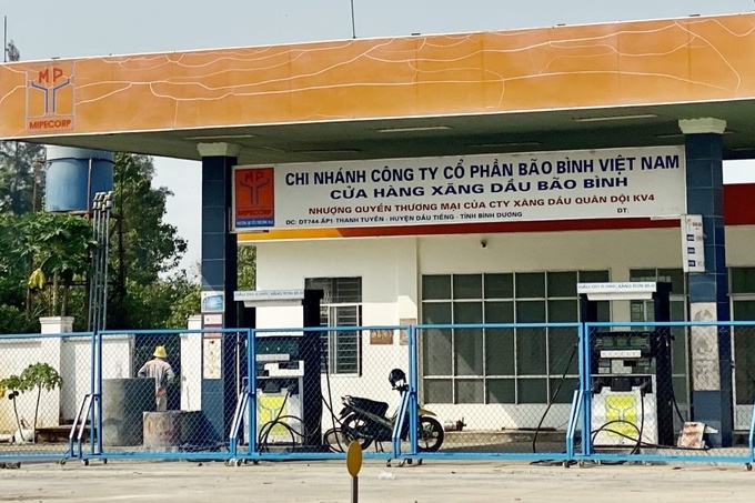 Một cửa hàng xăng dầu trên địa bàn xã Thanh Tuyền, huyện Dầu Tiếng đóng cửa. Ảnh: Báo Bình Dương.