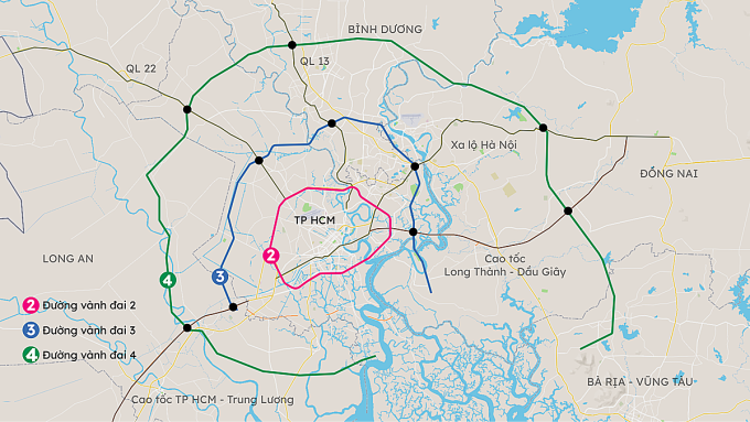 Hướng tuyến của Vành đai 4. (Ảnh: Internet)