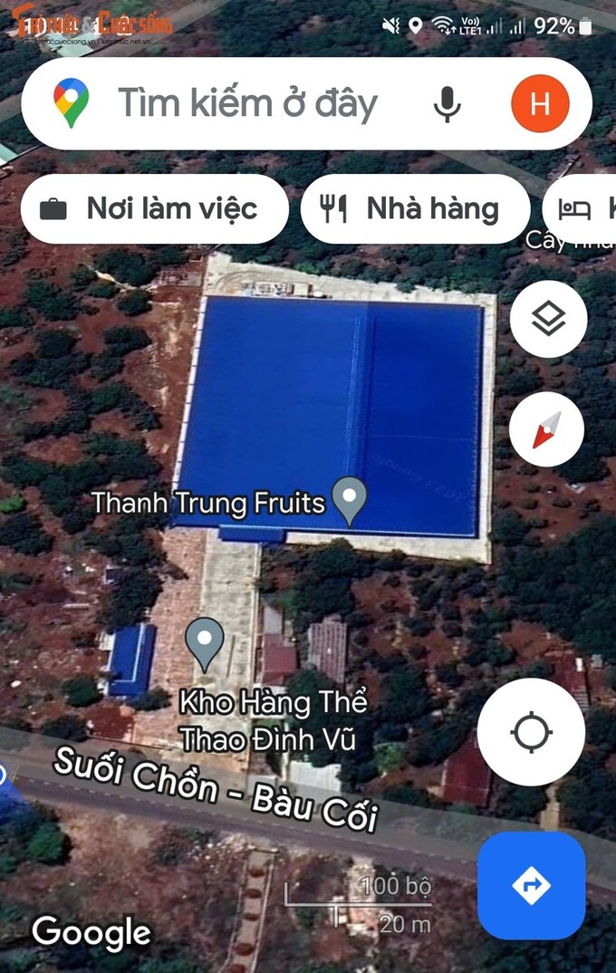 Hình ảnh vệ tinh cho thấy vị trí mà công ty TNHH XNK Thanh Trung tọa lạc