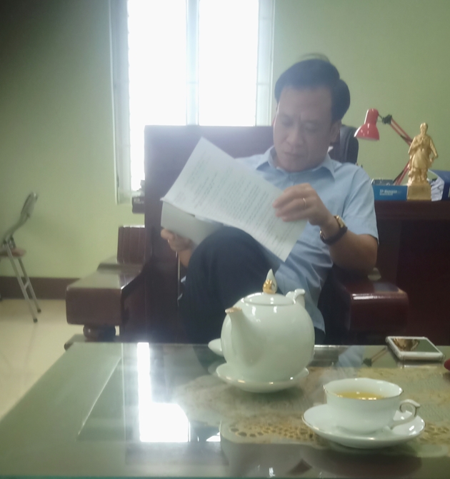 Ông Mai Thành Đồng, Chủ tịch UBND phường Quảng Châu, TP Sầm Sơn, người liên tục ký các quyết định chỉ định thầu dự án cho Công ty Hồng Đức. Ảnh: VT