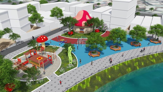 Phối cảnh dự án Công viên ao cá phường 2.