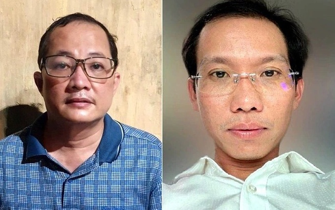 Bị can Nguyễn Minh Quân - cựu giám đốc Bệnh viện TP Thủ Đức (trái) và bị can Nguyễn Văn Lợi - Ảnh: Công an cung cấp