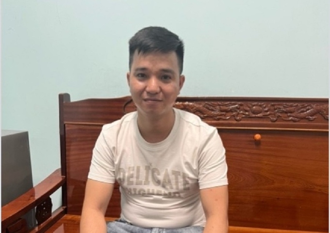 Bị can Lường Đình Luân tại cơ quan công an. (Ảnh: Công an cung cấp)