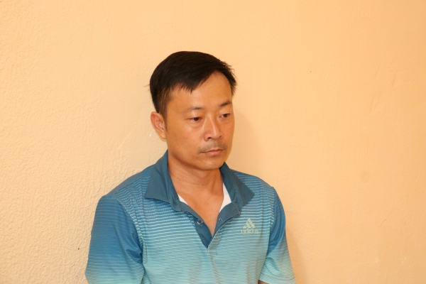 Đặng Quang Huy tại cơ quan Công an