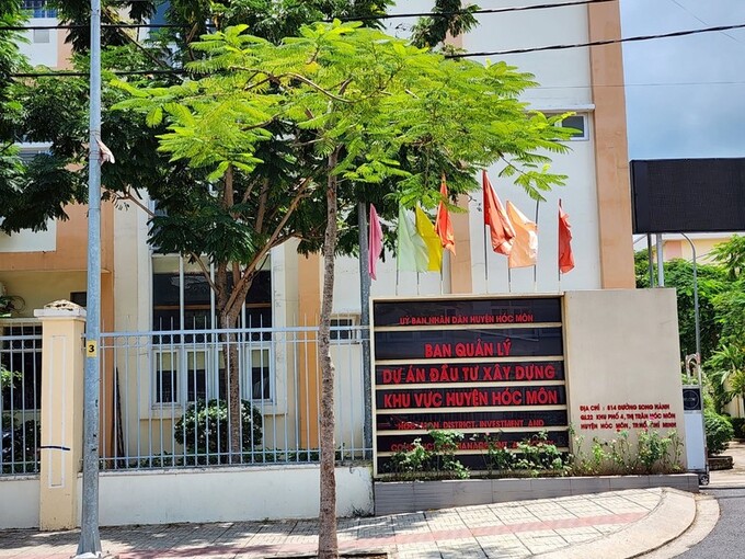 Trụ sở Ban Quản lý dự án đầu tư xây dựng khu vực huyện Hóc Môn. Ảnh HĐ