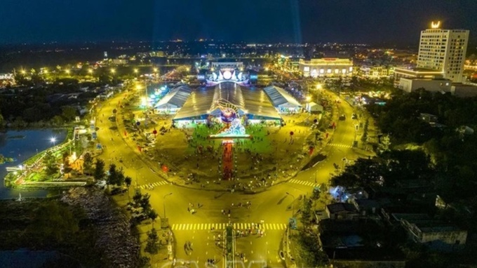 Toàn cảnh khu lễ hội Festival Tôm Cà Mau. Ảnh: Báo Cà Mau