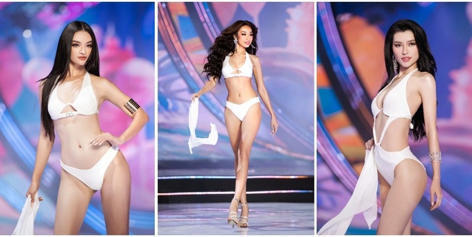 Các người đẹp trình diễn bikini dưới thời tiết lạnh. Ảnh: BTC.