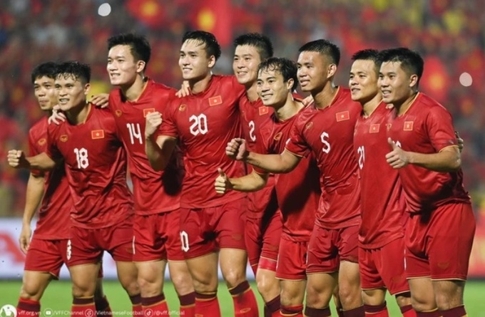 Đợt tập trung lần này có 5 cầu thủ U23 được đôn lên tuyển Việt Nam chuẩn bị cho Asian Cup 2024. Ảnh VFF